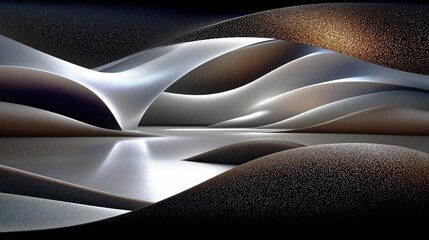 AI-generated abstract illustration with great texture evocative of a landscape, in black, white, gray, brown and yellow