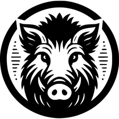 Wild Boar Head Icon Vector