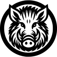 Wild Boar Head Icon Vector