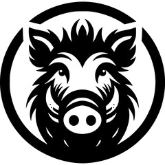 Wild Boar Head Icon Vector