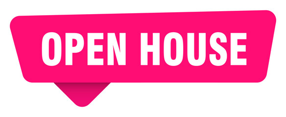 open house magenta sticker isolated on transpatent background. open house sign