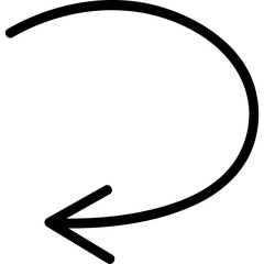 Simple Black Arrow Curve Icon With Transparent Background And Sharp End Indicating Direction And Movement