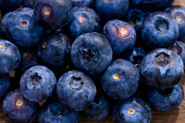 Fresh Blueberries Close-Up on Natural Background