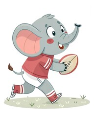 Obraz premium cartoon elephant playing with a ball