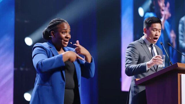 Passionate sign language interpretation at a dynamic conference presentation