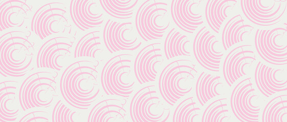 Soft Pastel Pink Curved Wave Pattern Repeats Seamlessly for Modern Feminine Backgrounds. A seamless vector of repeating pastel-pink curved wave arcs on white; clean and versatile for packaging, statio