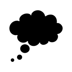 Black and White Speech Bubble Icon Representing Thoughts and Communication