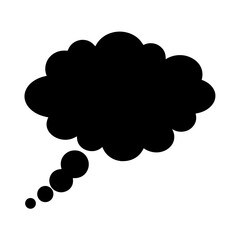 Black Think Bubble with Graduated Circle Trail Indicating Thought Flow