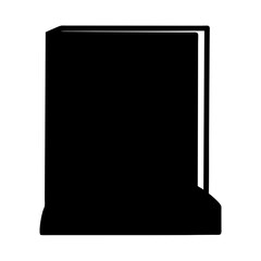 Solid Black Book Icon, Symbolizing Knowledge, Literature, and Blank Pages