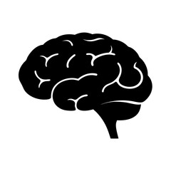 Monochrome Brain Silhouette Illustration for Medical Science and Intelligence Concepts