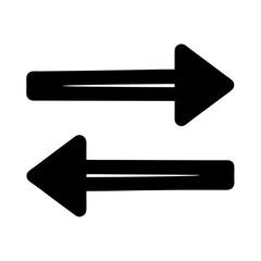 Black Exchange Arrows Indicating Transfer of Information, Data and Resources