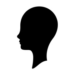 Silhouette profile of a head with clean shapes and minimalist design