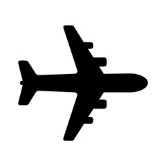 Obraz premium Simple silhouette of a large commercial airplane from a top down view