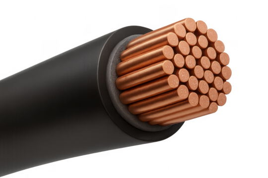 Heavy duty electrical cable with copper conductors