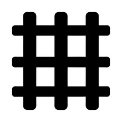 Fototapeta premium Geometric black bars form a simple stylized minimalist grid pattern