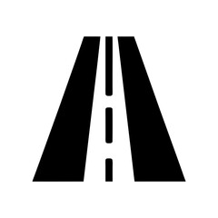 A black and white image depicting a road leading into the distance