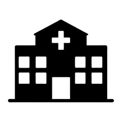 Obraz premium Simple black and white hospital building illustration for medical purposes