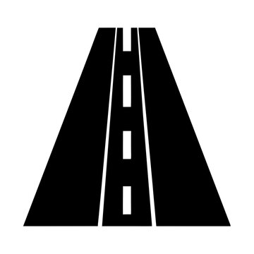 Stylized Overhead View of a Highway with Lane Markers in Black and White