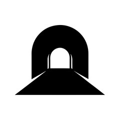 Abstract Illustration of Tunnel with Light at End, Perspective and Monochrome Design