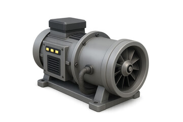 Industrial turbine engine, motor, cooling fan, 3d rendering