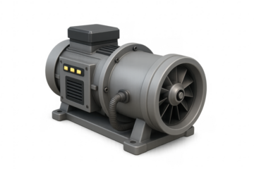 Industrial turbine engine, motor, cooling fan, 3d rendering