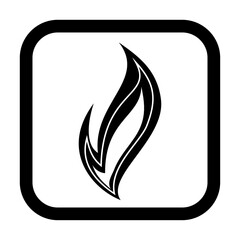 Obraz premium Fire vector icon, silhouette , clip art, and symbol. Shilhouette of concept and simple design