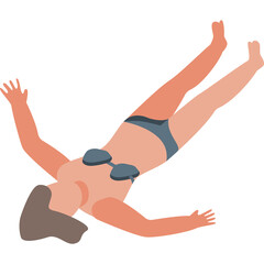 Woman in a Blue Bikini Lying Down with Arms Outstretched on a Transparent Background in a Relaxed Pose