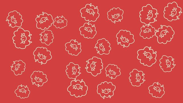 cute sheep pattern animation video