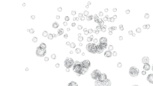 Floating bubble animation on white background, great for overlays and clean visuals