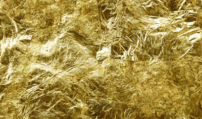Shiny yellow leaf gold foil