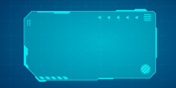 Blue Futuristic Interface HUD Frame &mdash; Virtual Tech Display Panel Vector