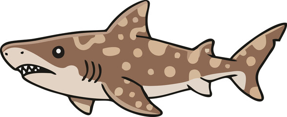 Cute Wobbegong  - Endemic Wildlife of Australia - Flat Vector Illustration