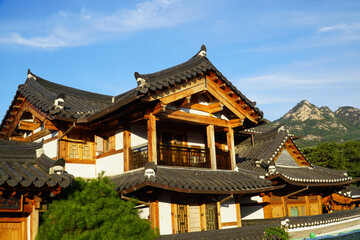 Bukhansan Mountain and Hanok