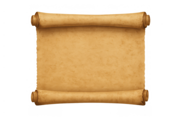 Old scroll parchment paper with blank rustic vintage texture for ancient document or manuscript background