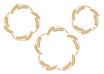 稲穂のフレーム・飾り枠セット