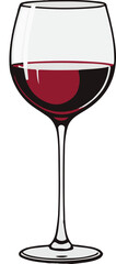 Red wine glass isolated on transparent background