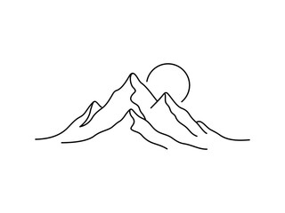 Minimalist Mountain Line Art