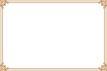 Elegant Gold Ornate Rectangular Border Frame with Vintage Scrollwork Corners. 1245