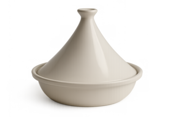 Traditional tagine dish with conical lid for slow cooking and preserving moisture, authentic north african cuisine