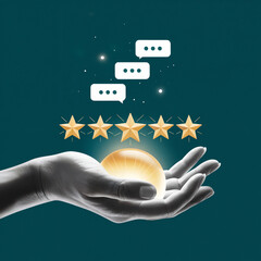 Business Social Media Square - Gold Five Star Review Rating