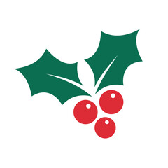 Holly berry icon, Christmas symbol, vector illustration