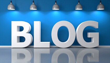 Blog Concept Illustration: 3D Text Displayed on a Vibrant Blue Background