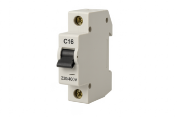 Electrical circuit breaker protecting power system transparent background