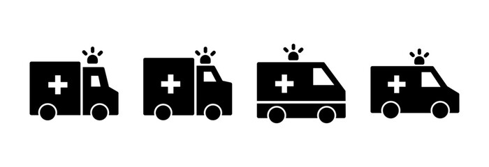 Ambulance icon vector illustration. ambulance truck sign and symbol. ambulance car