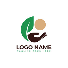 Modern abstract leaf logo design with elegant gold and black elements perfect for branding and corporate identity