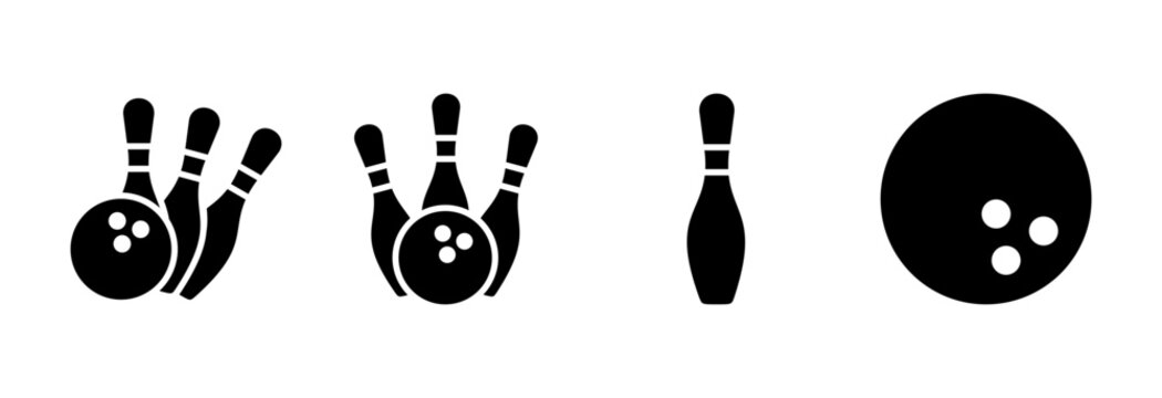 Bowling icon vector illustration. bowling ball and pin sign and symbol.