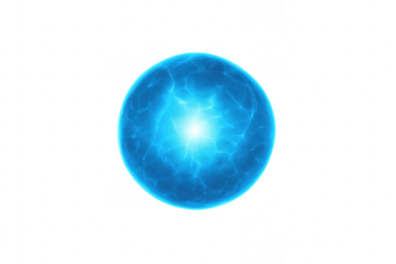 Blue energy ball with glowing plasma effect