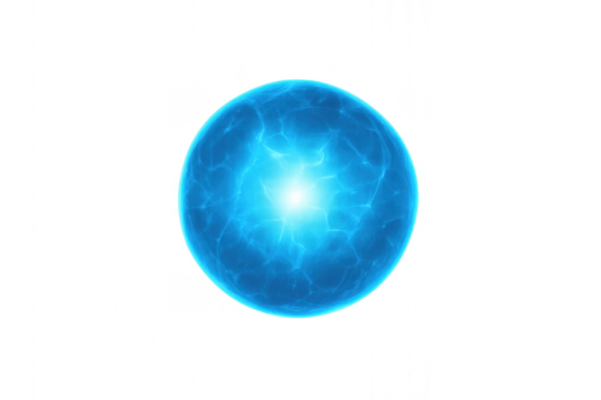Blue energy ball with glowing plasma effect