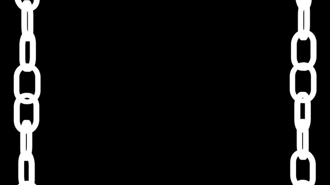 Seamless 3D Metal Chain Loop Animation, Alpha Matte Black and White Version for Compositing, 10s Seamless Loop
