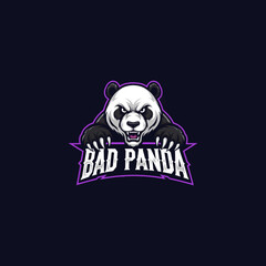 Aggressive Panda Mascot Logo Design for Gaming or Esports Teams